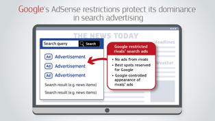 Darstellung der EU-Kommission von Googles wettbewerbswidrigem Einfluss bei Anzeigen mit Adsense for Search (Bild: EU-Kommission)